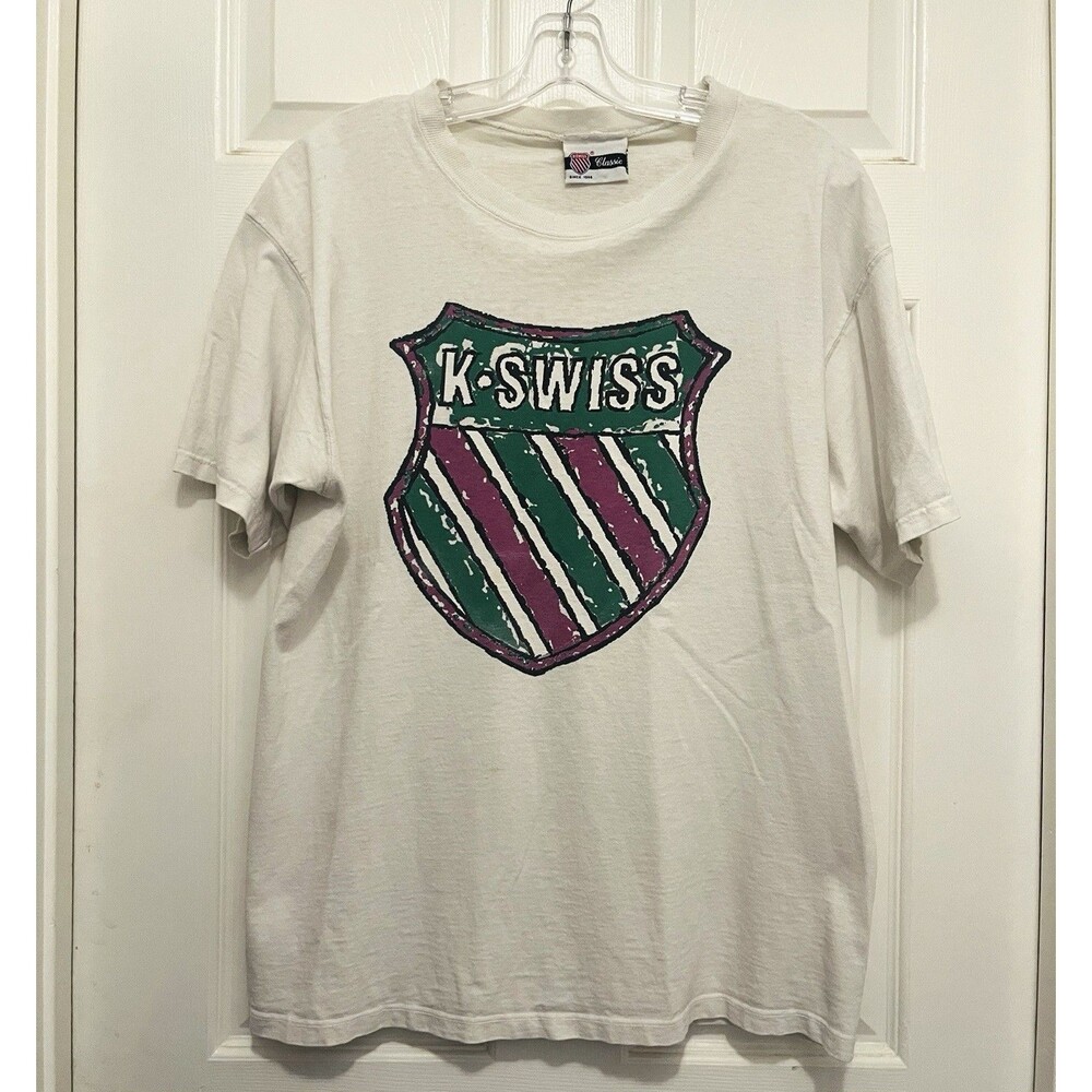 Vintage K-Swiss Los Angeles Tennis Open Tee 1994 - SS Men’s Sz M White/Off White